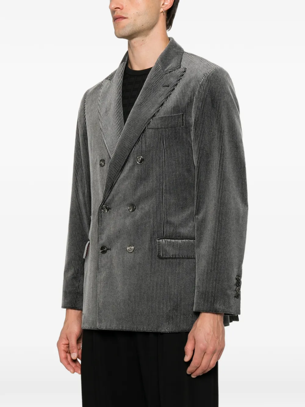 Brunello Cucinelli Ribfluwelen blazer Grijs