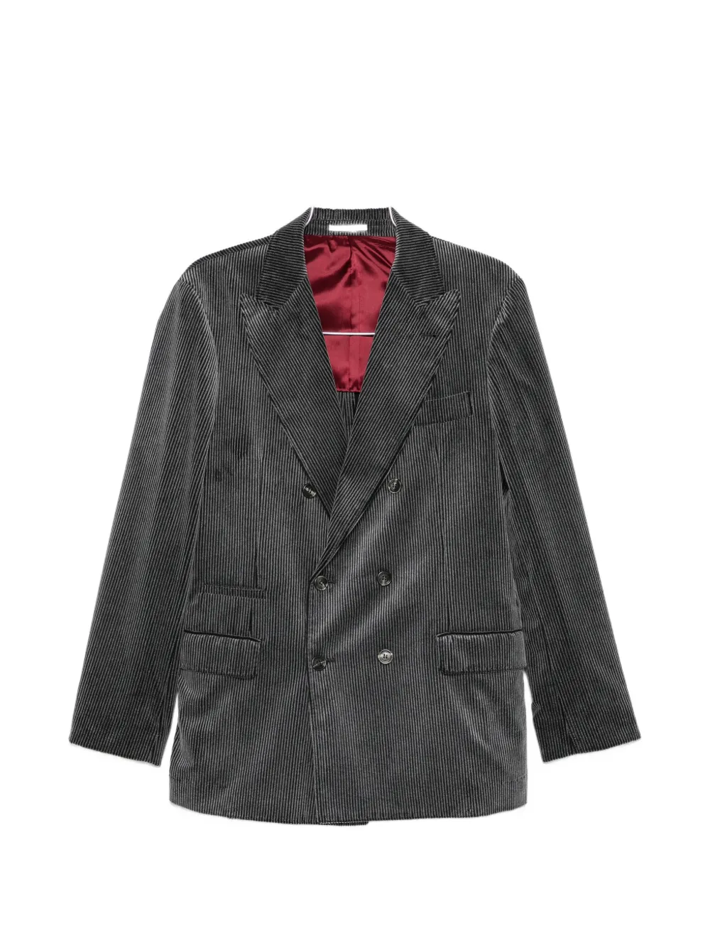Brunello Cucinelli double-breasted corduroy blazer - Grau