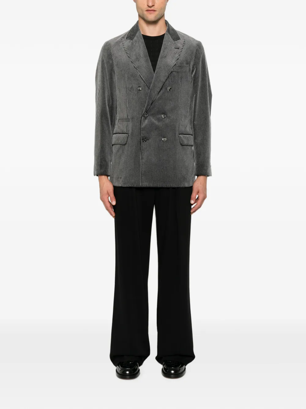 Brunello Cucinelli Ribfluwelen blazer Grijs