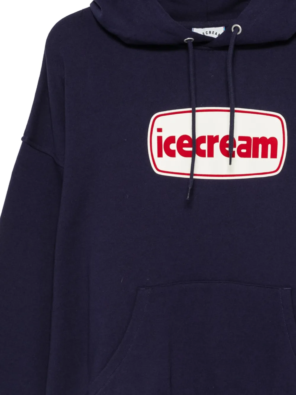 ICECREAM Hoodie met logoprint en trekkoord Blauw