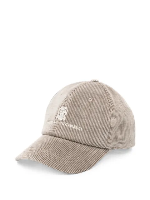 Brunello Cucinelli corduroy logo-embroidered baseball cap