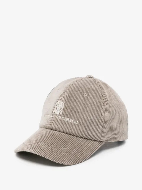 Brunello Cucinelli corduroy logo-embroidered baseball cap