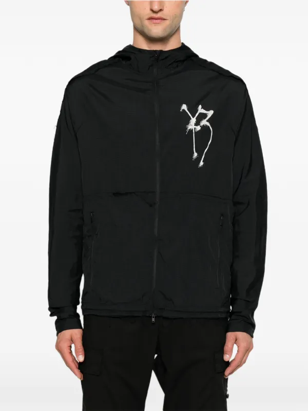 Y-3 graphic-print Hooded Jacket | Black | FARFETCH