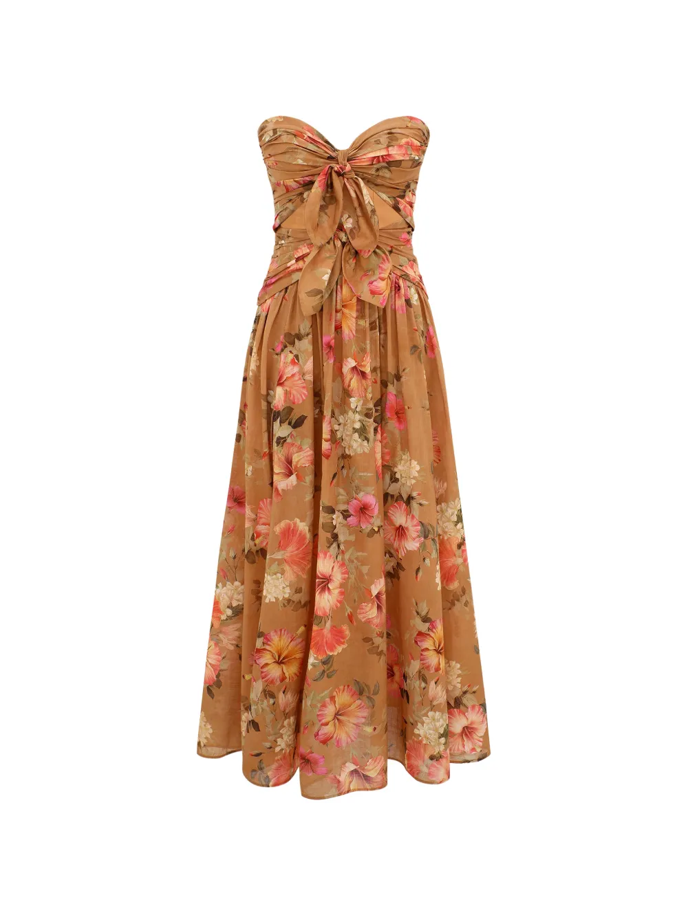 ZIMMERMANN Mahon floral-print midi dress - Marrone