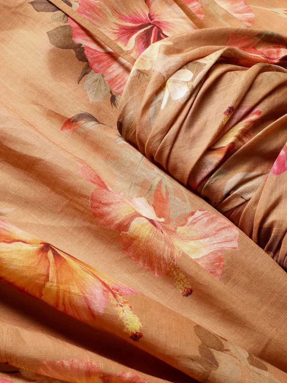 ZIMMERMANN Mahon midi-jurk met bloemenprint Bruin