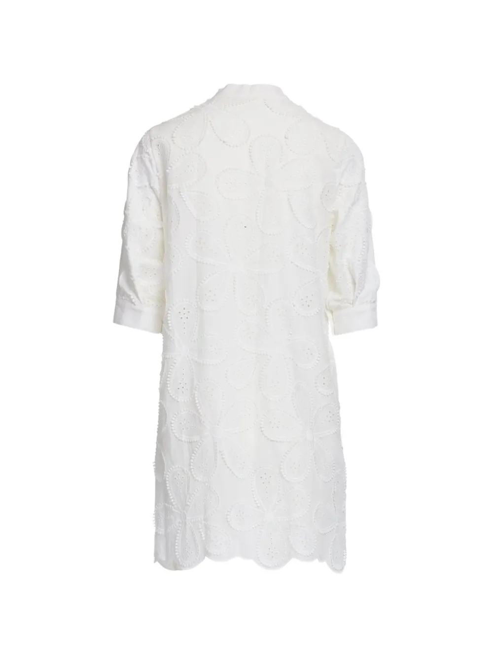 Elie Saab Broderie anglaise mini-jurk Wit