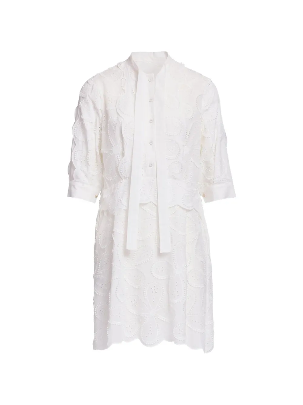 Elie Saab broderie-anglaise mini dress - Bianco