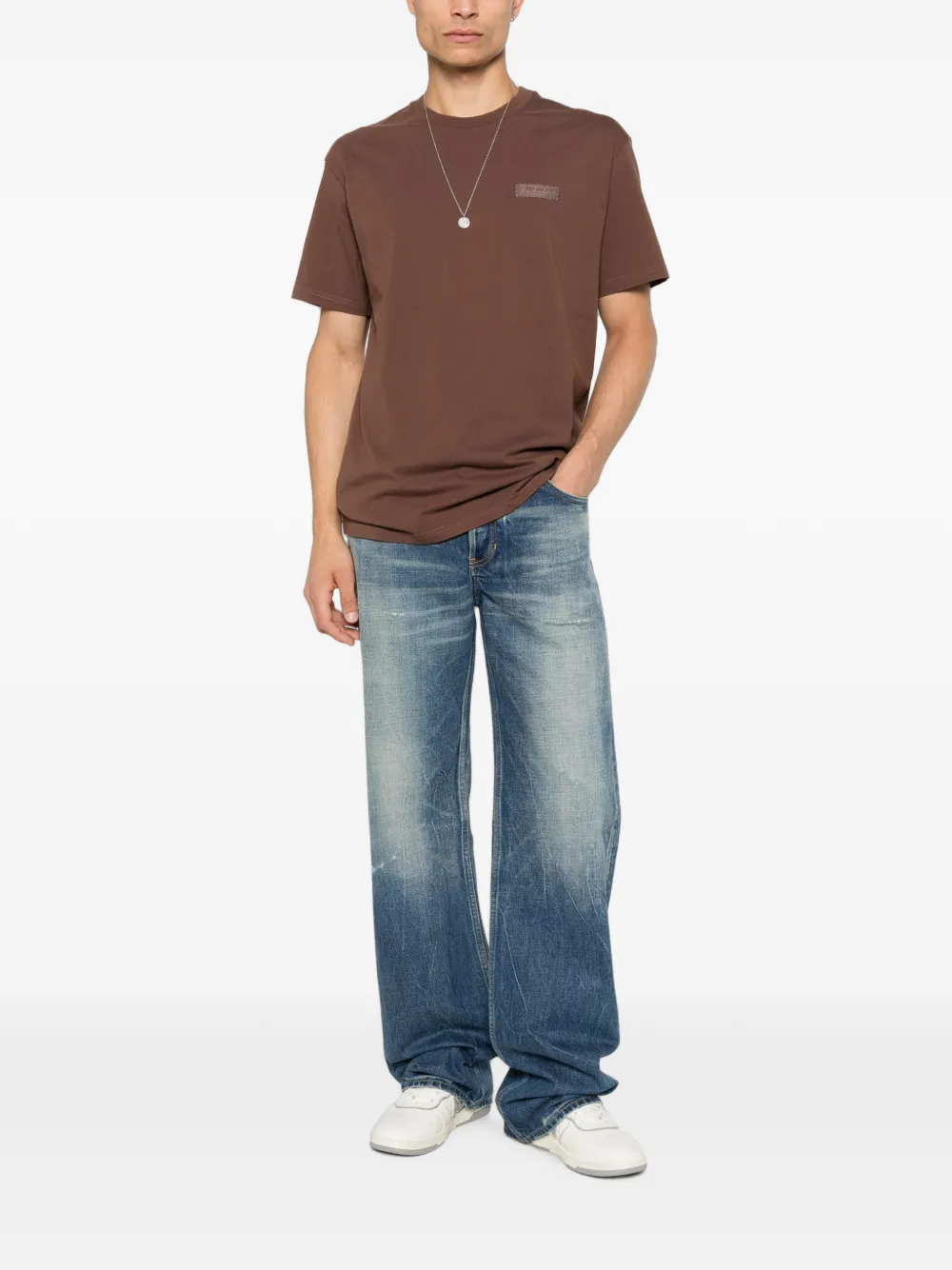 Givenchy T-shirt in cotton with Paris gros grain Bruin
