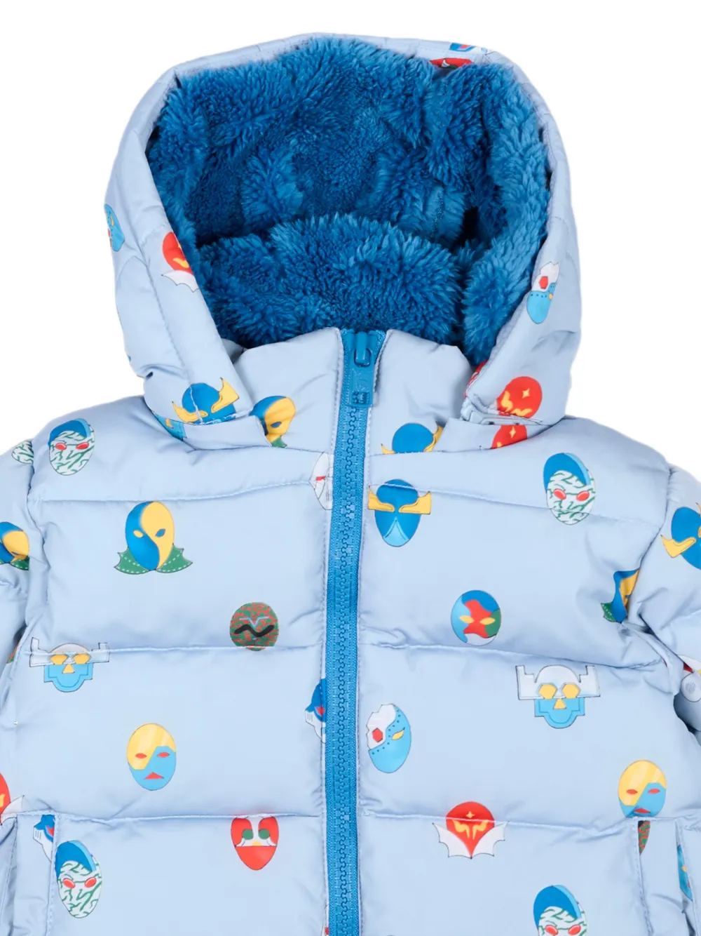 Stella McCartney Kids Gewatteerd jack met maskerprint Blauw