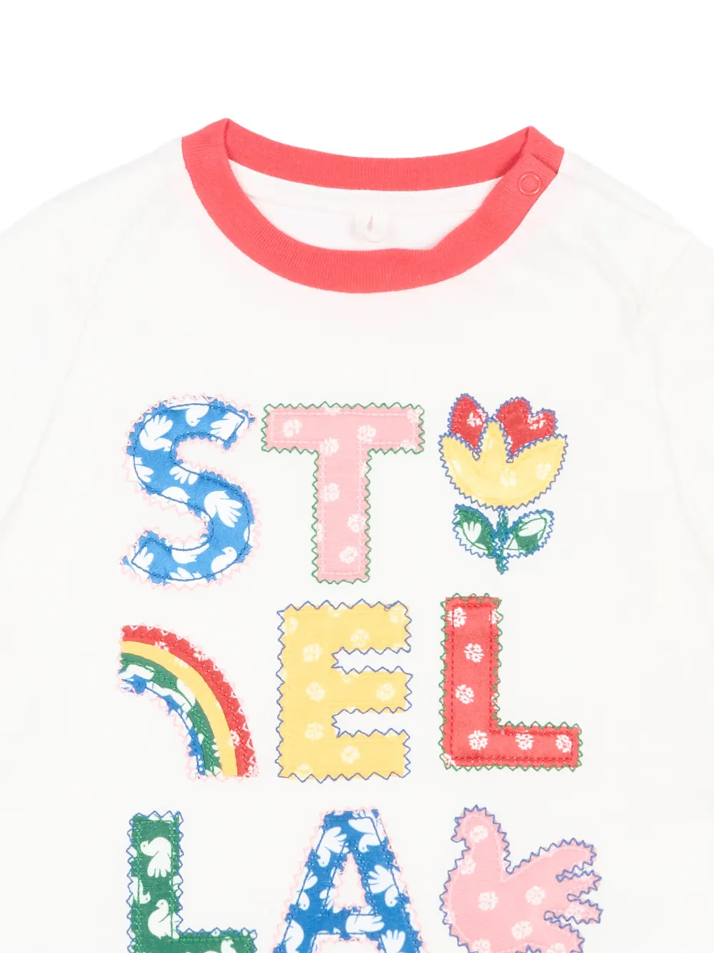 Stella McCartney Kids T-shirt met logoprint en korte mouwen Wit