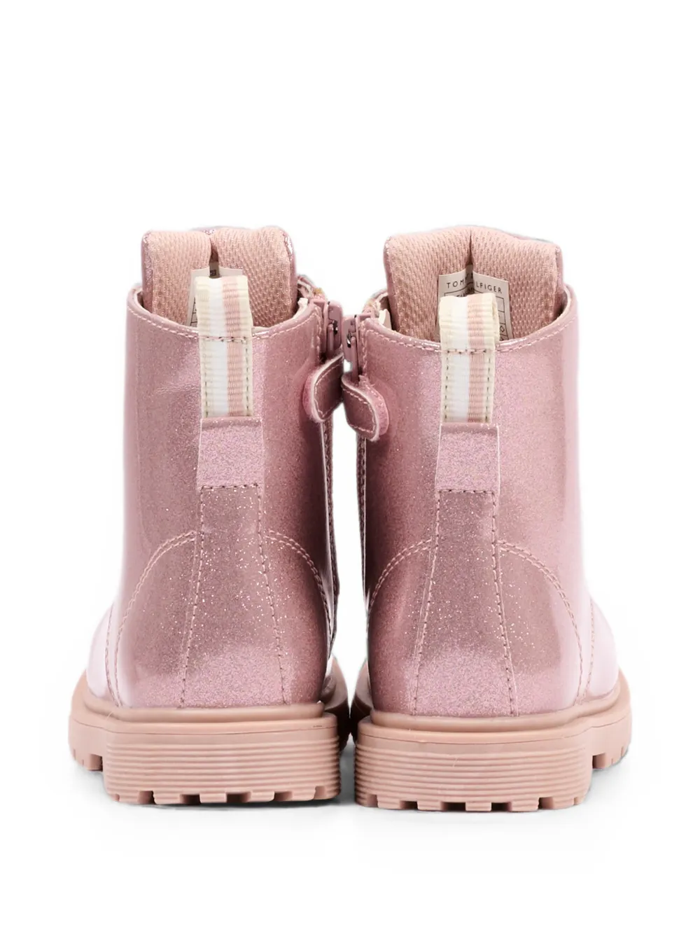 Tommy Hilfiger Junior glitter-effect lace-up boots Roze