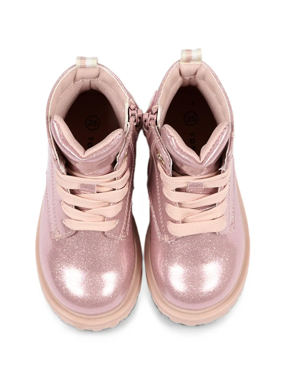 Tommy Hilfiger Junior glitter-effect lace-up boots Roze