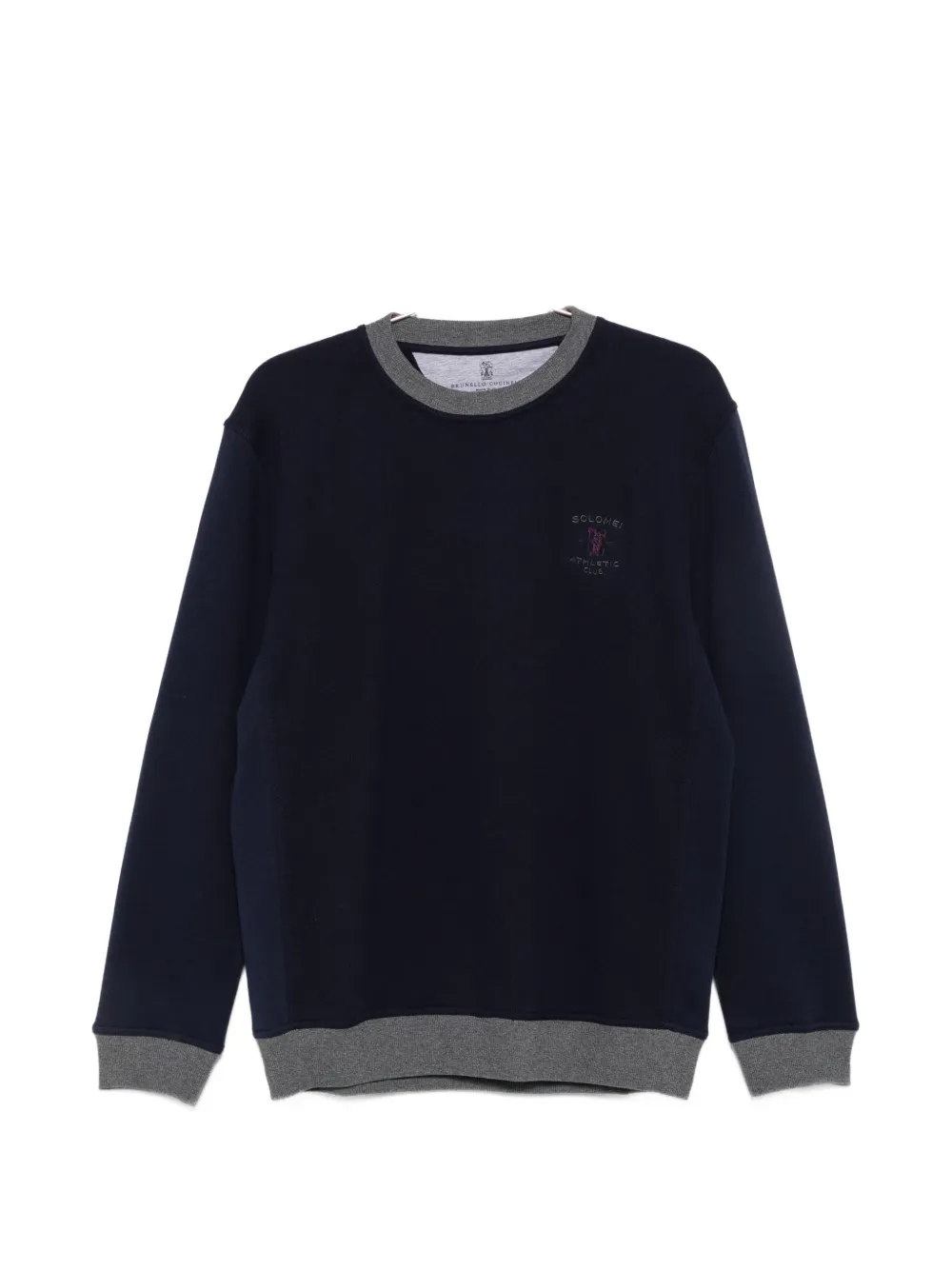 Brunello Cucinelli embroidered-logo knit - Blu