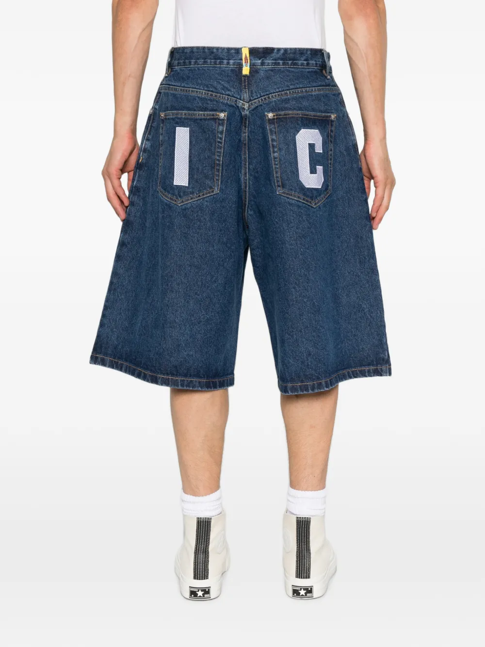 ICECREAM Denim shorts met print Blauw