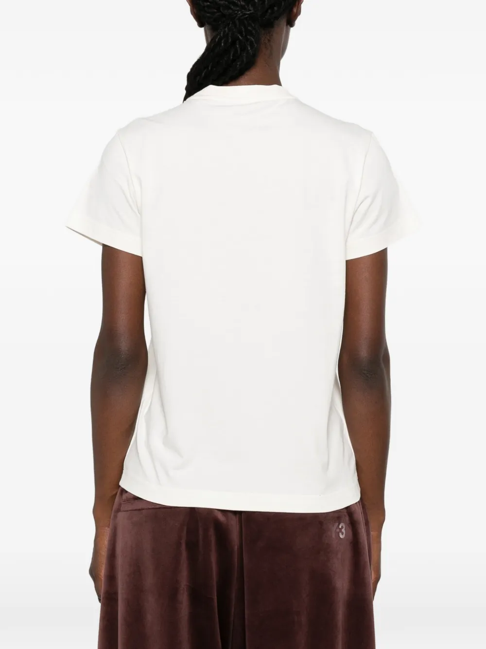 Y-3 T-shirt met logoprint met ronde hals Beige