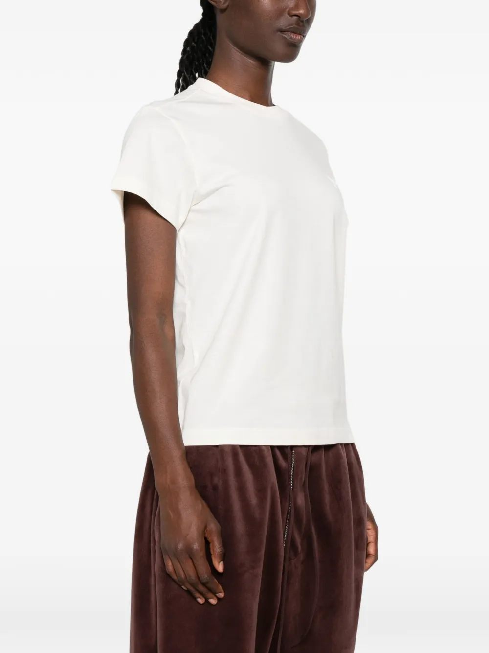 Y-3 T-shirt met logoprint met ronde hals Beige