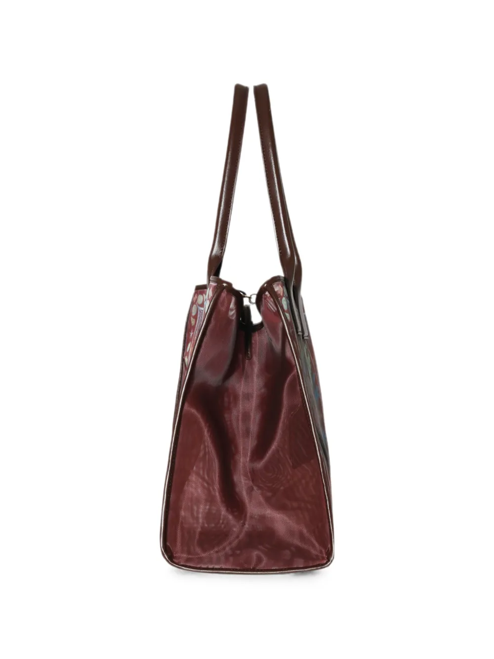 GANNI Mesh shopper met grafische print Bruin