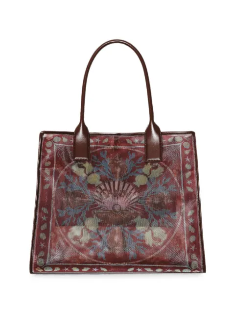 GANNI graphic-print mesh tote bag