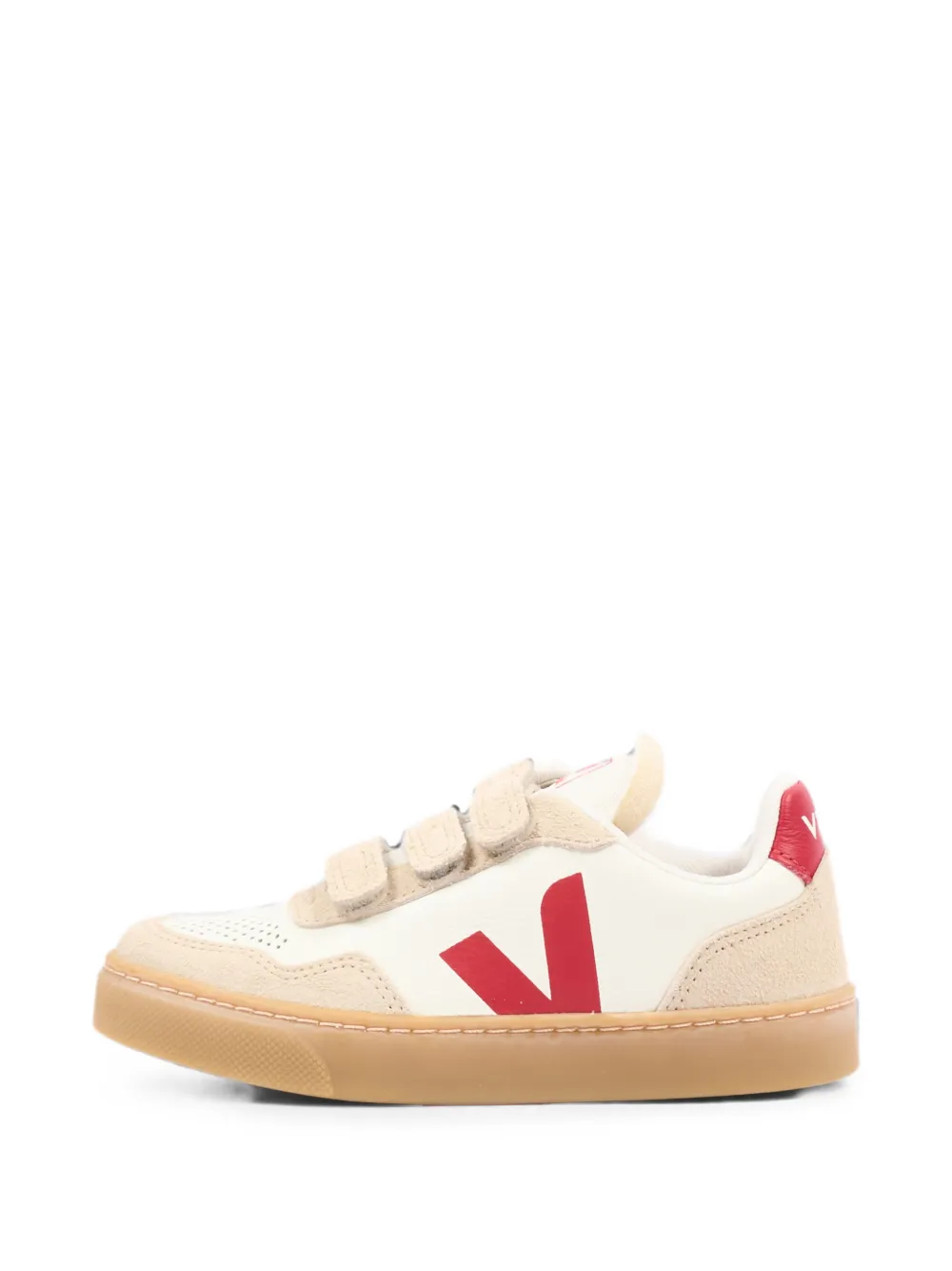 VEJA Kids touch-strap leather sneakers Beige