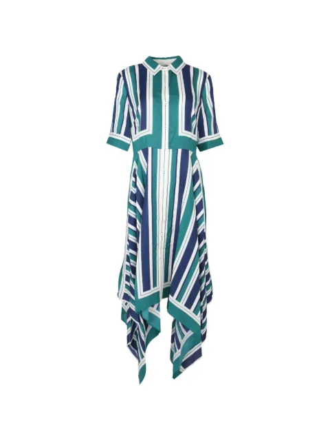 Simkhai Abrielle striped handkerchief-hem midi dress