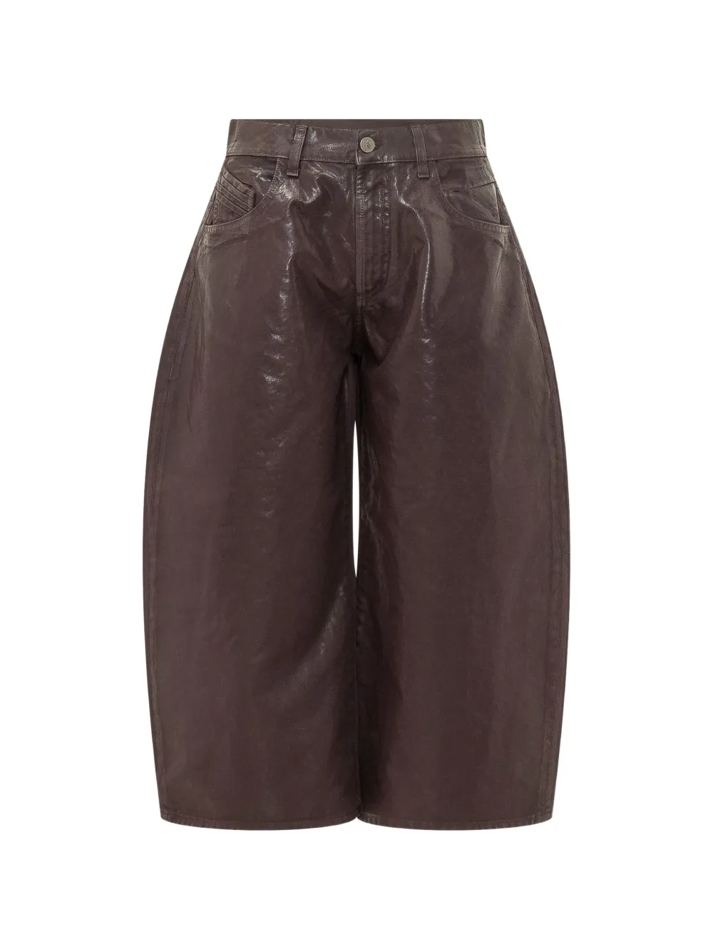 The Attico Plum glossy-finish wide-leg jeans - Viola