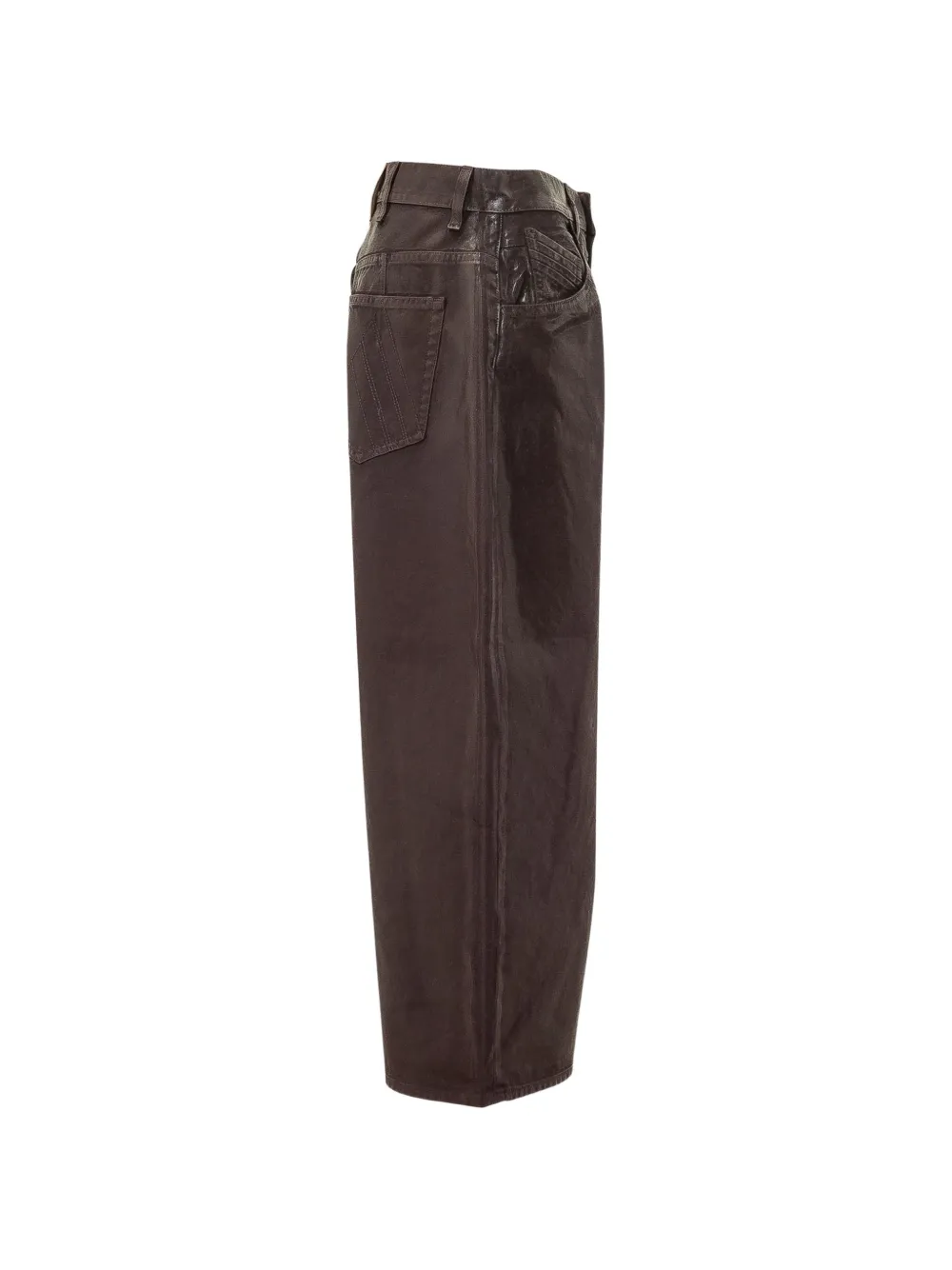 The Attico Plum glossy-finish wide-leg jeans Paars