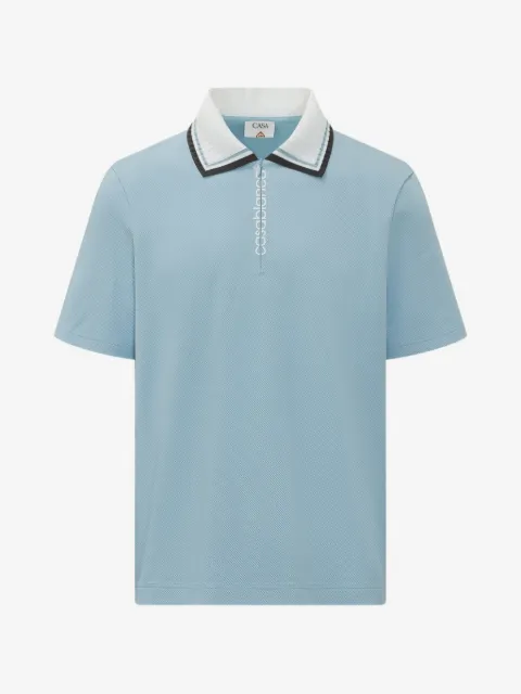 Casablanca playera tipo polo de piqué con cierre