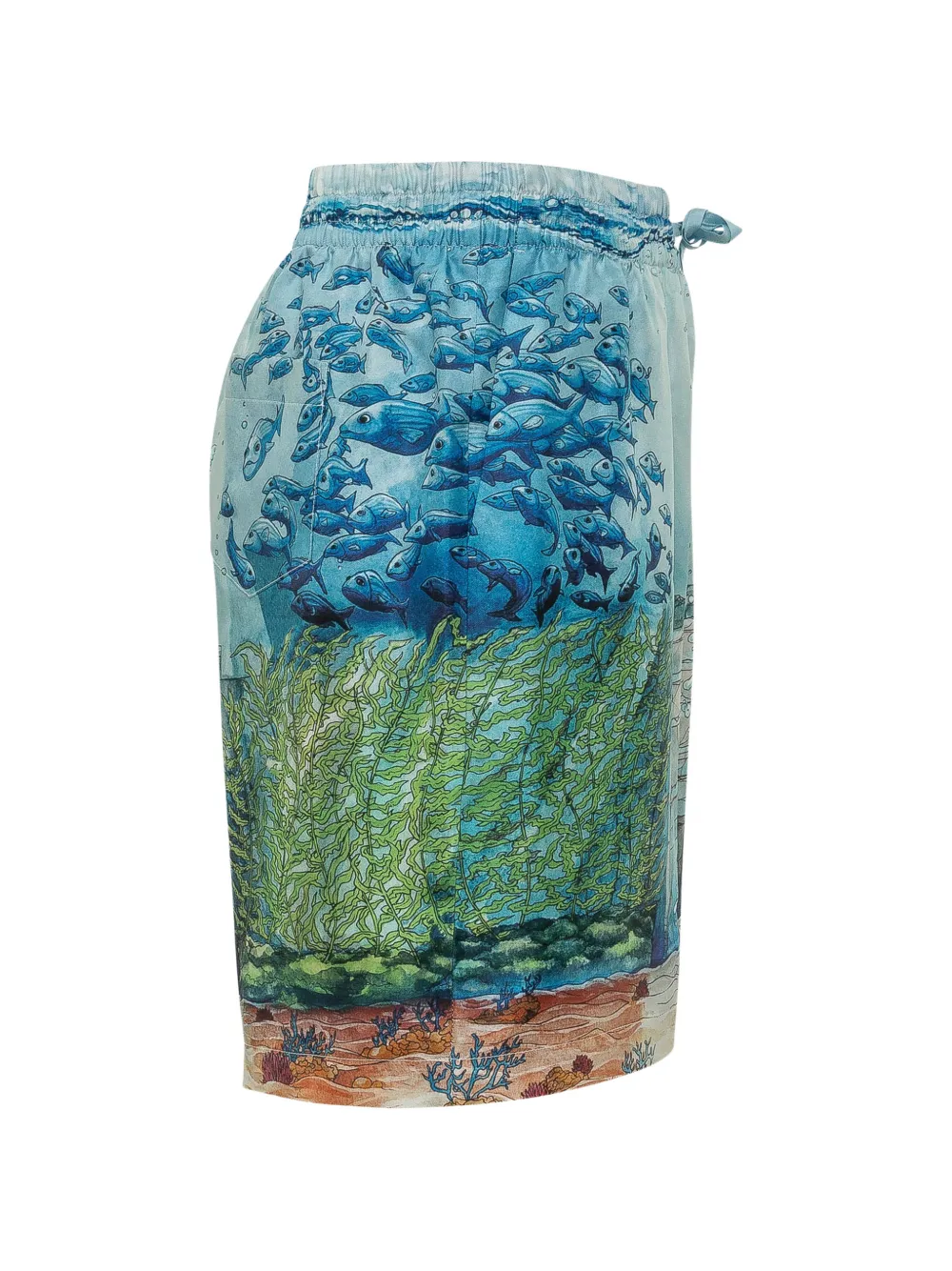 Casablanca Trompe L'oeil zijden shorts Blauw