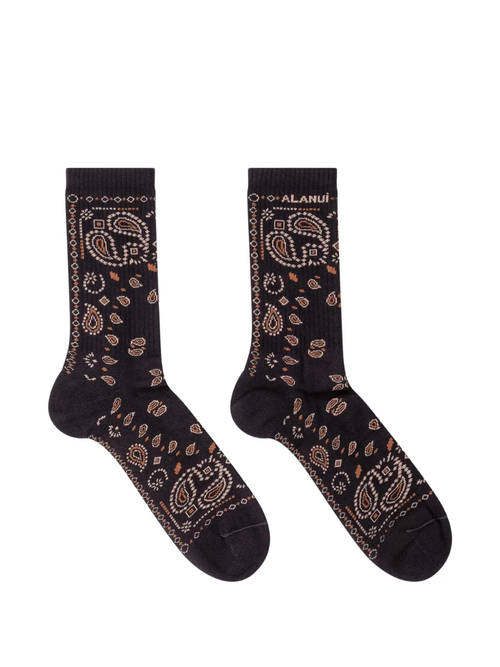 Alanui bandana-pattern intarsia-knit socks - Nero