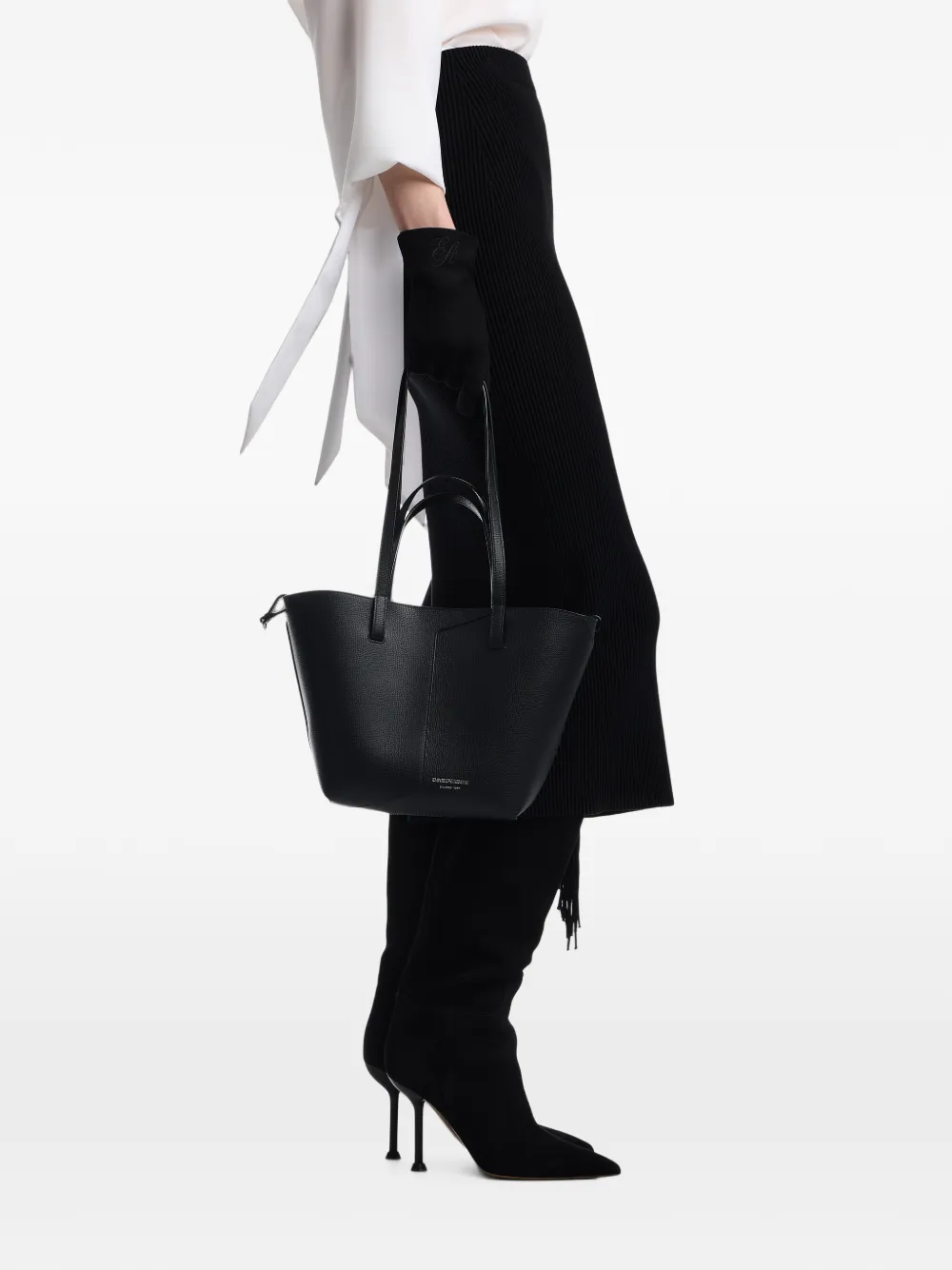 Emporio Armani Schoudertas met logoprint Zwart