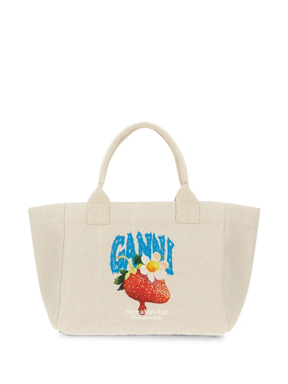 GANNI cotton tote bag - Toni neutri