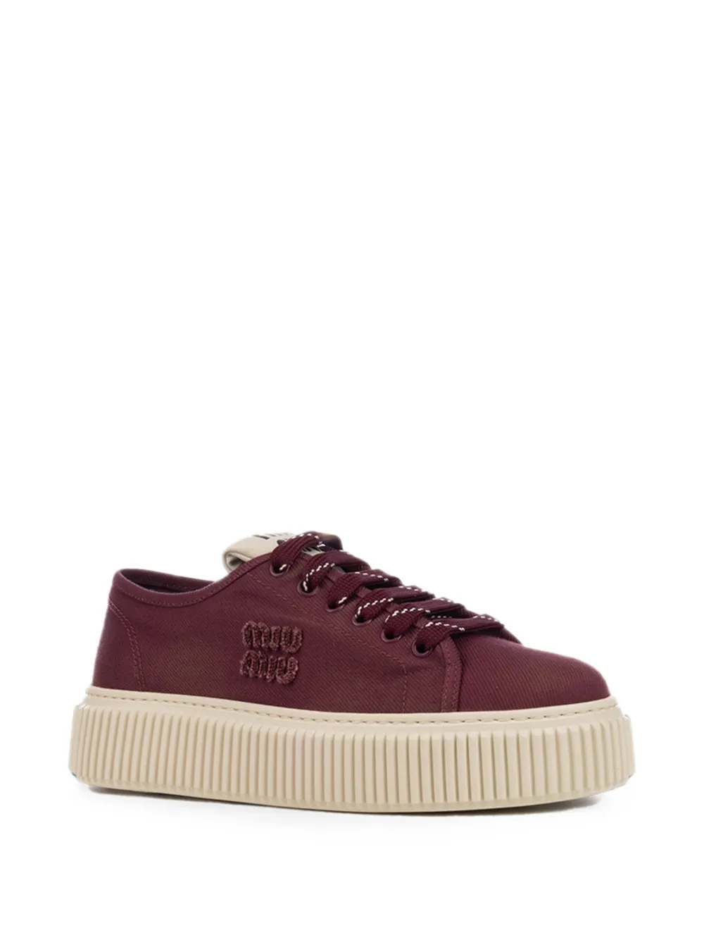 Miu logo-embroidered sneakers Paars
