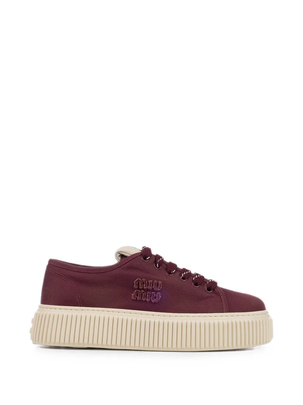 Miu logo-embroidered sneakers Paars
