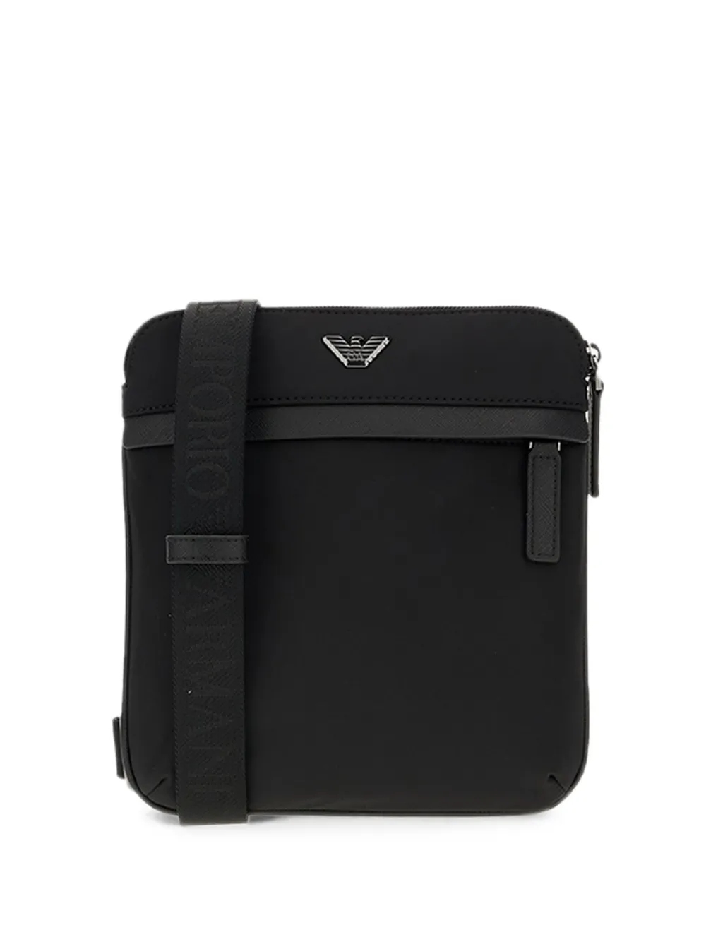 Emporio Armani Schultertasche mit Logo-Schild - Schwarz