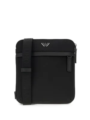 Giorgio Armani logo-debossed zip-fastening Shoulder Bag | Black