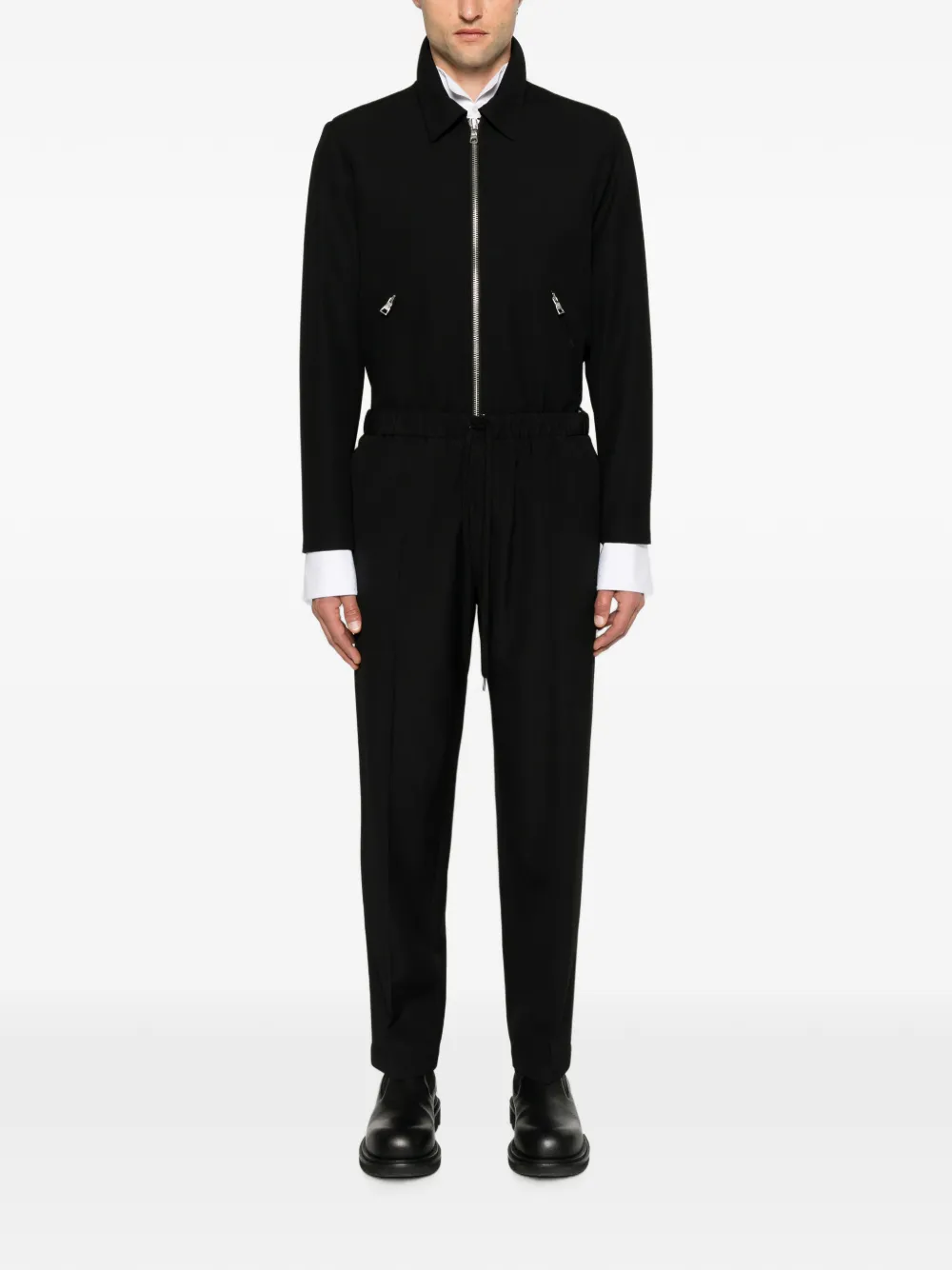 MM6 Maison Margiela Broek met trekkoordtaille en logopatch Zwart