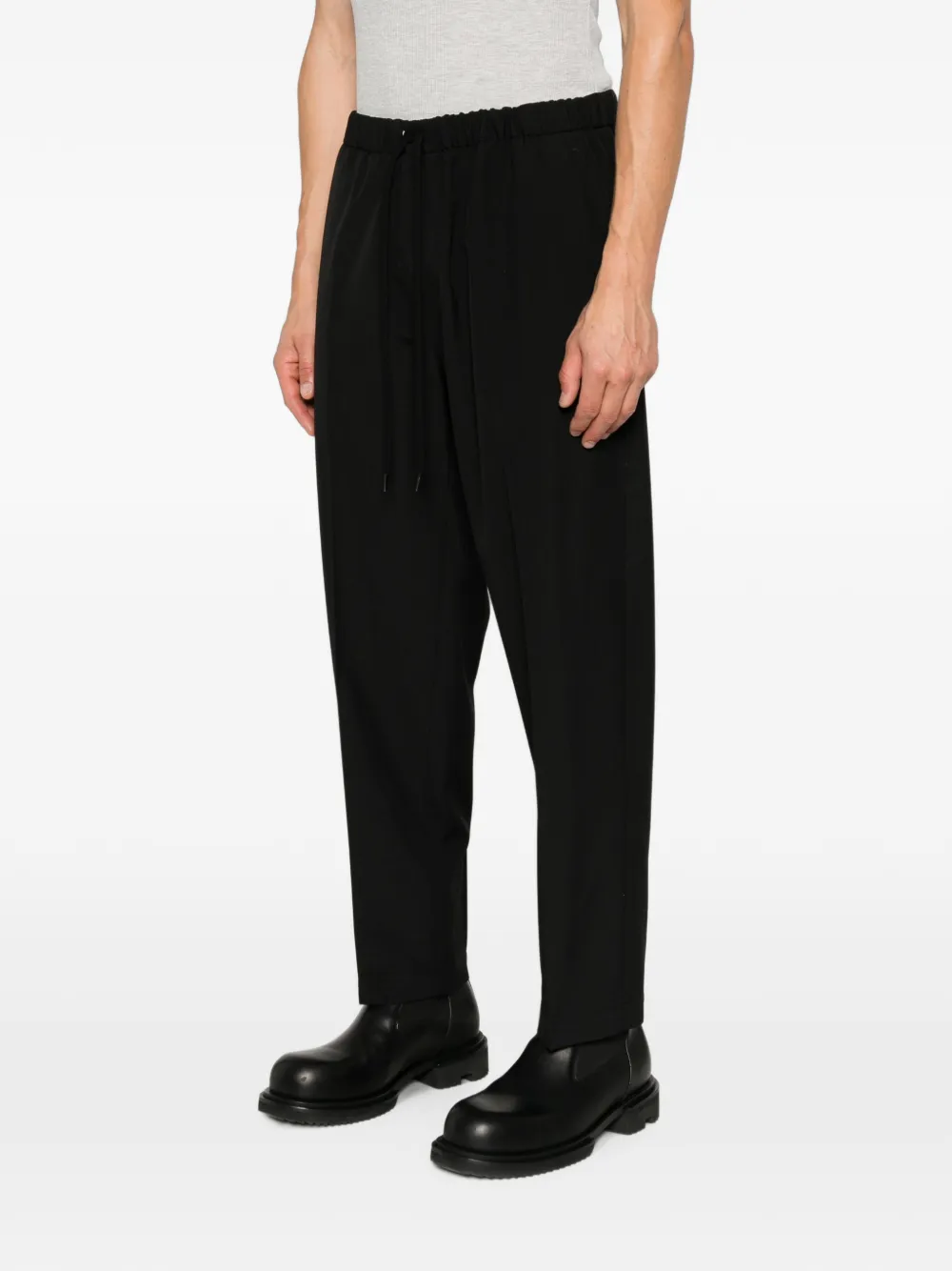 MM6 Maison Margiela Broek met trekkoordtaille en logopatch Zwart