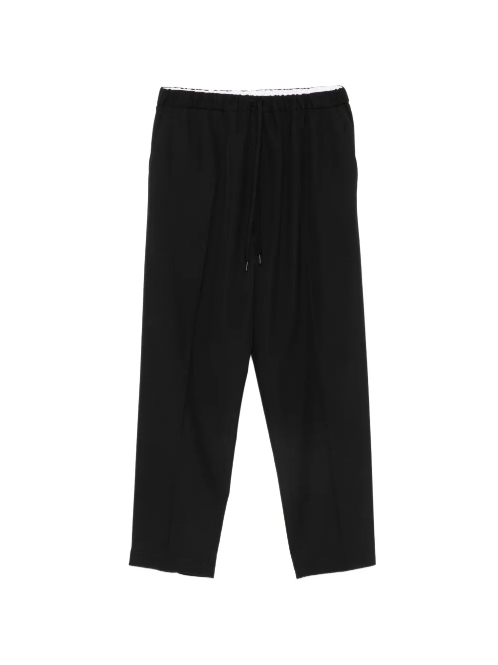 MM6 Maison Margiela drawstring-waist logo-patch trousers - Nero