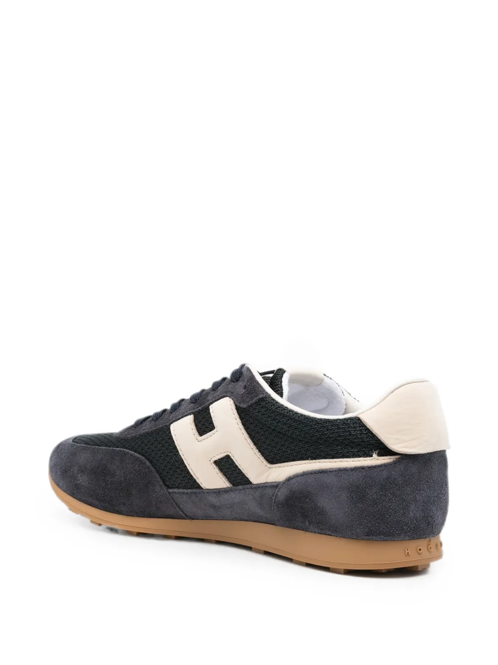 Hogan logo-patch panelled sneakers Blauw