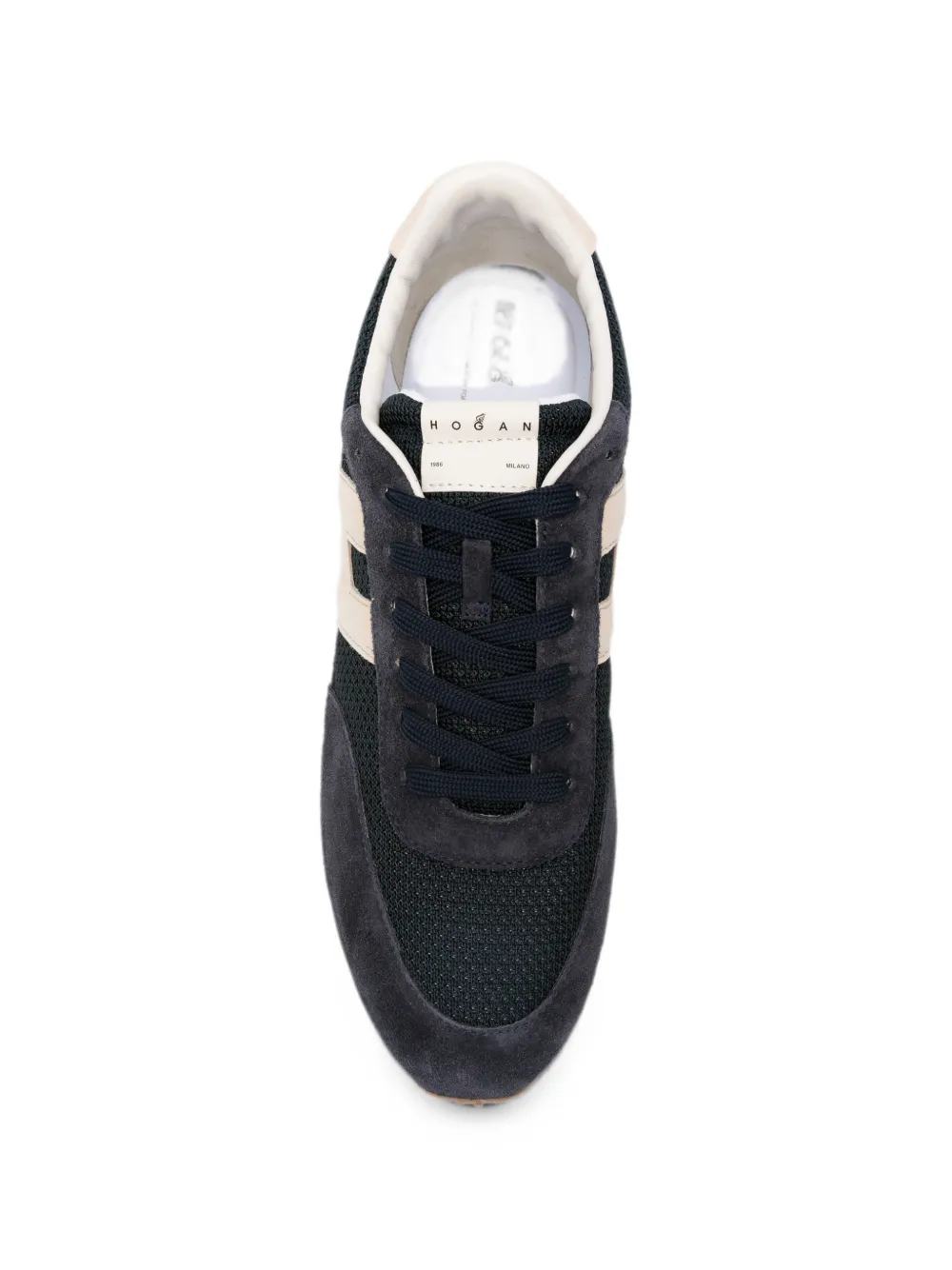 Hogan logo-patch panelled sneakers Blauw