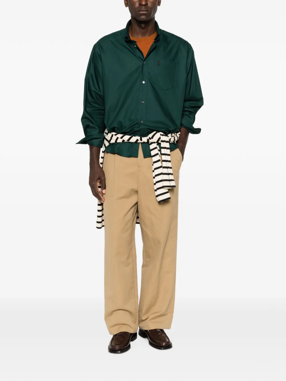 AMI Paris Boxy button-down overhemd Groen