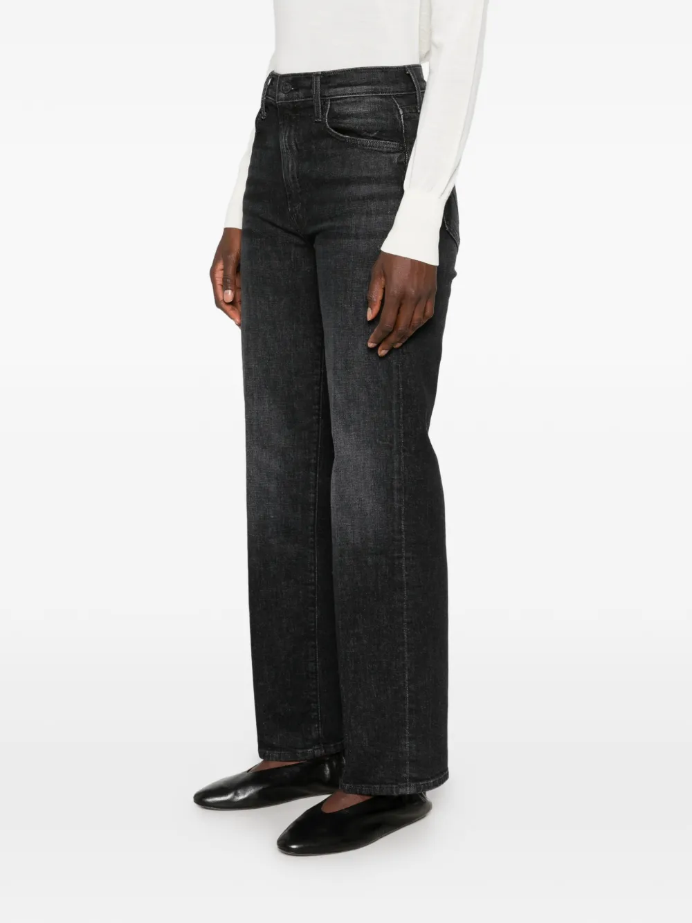 MOTHER Lil Rambler Zip Sneak jeans Zwart