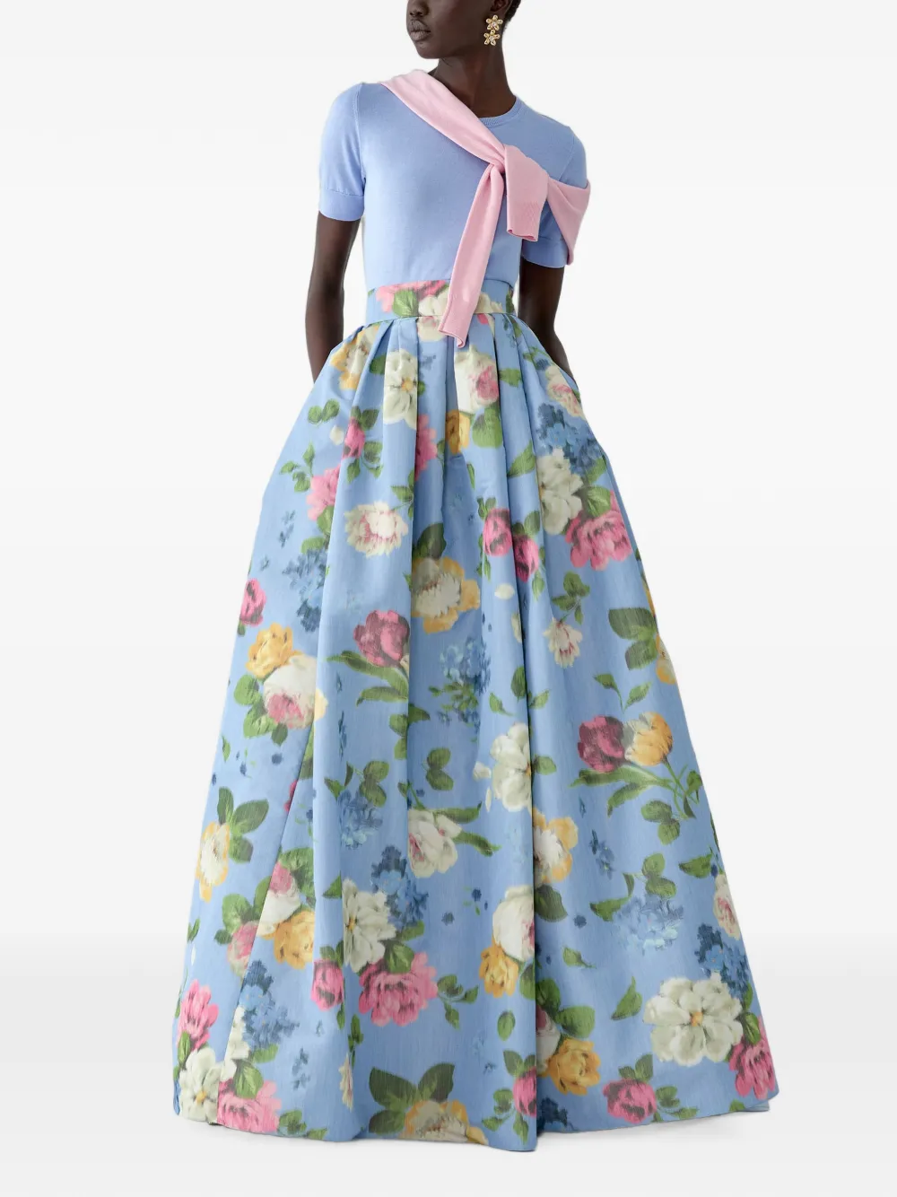 Carolina Herrera Maxi-rok met bloemenprint Blauw