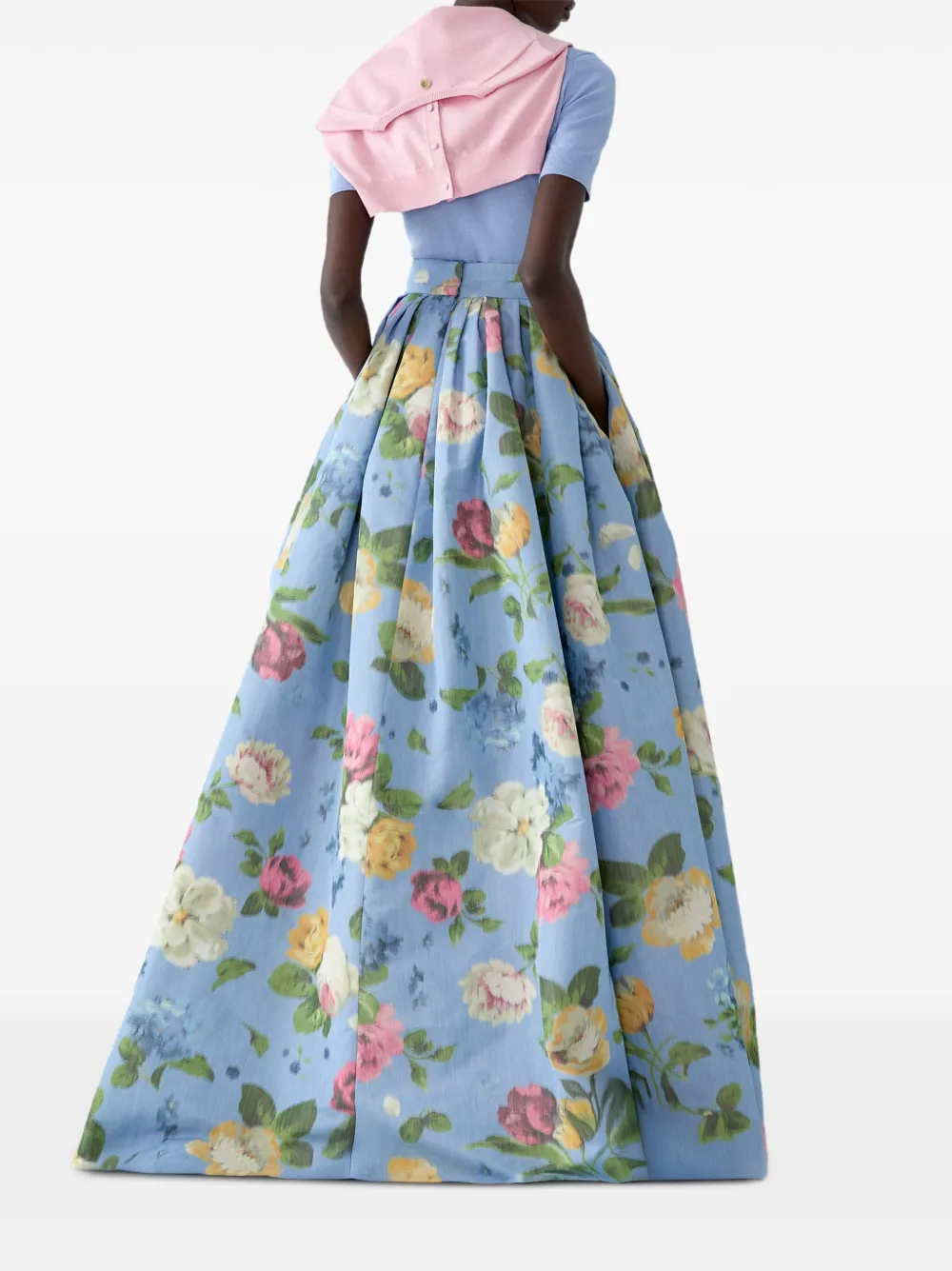 Carolina Herrera Maxi-rok met bloemenprint Blauw