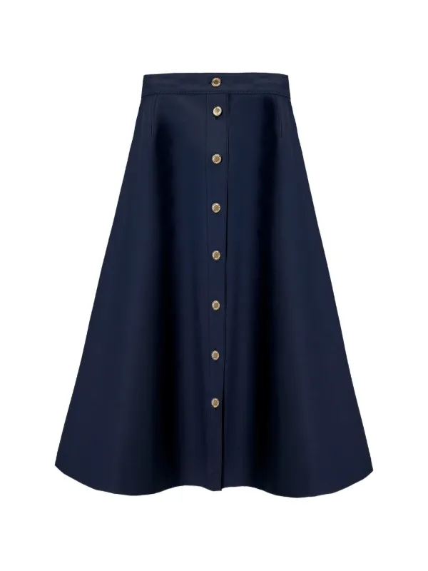 Carolina Herrera Button-front Midi Skirt in Blue