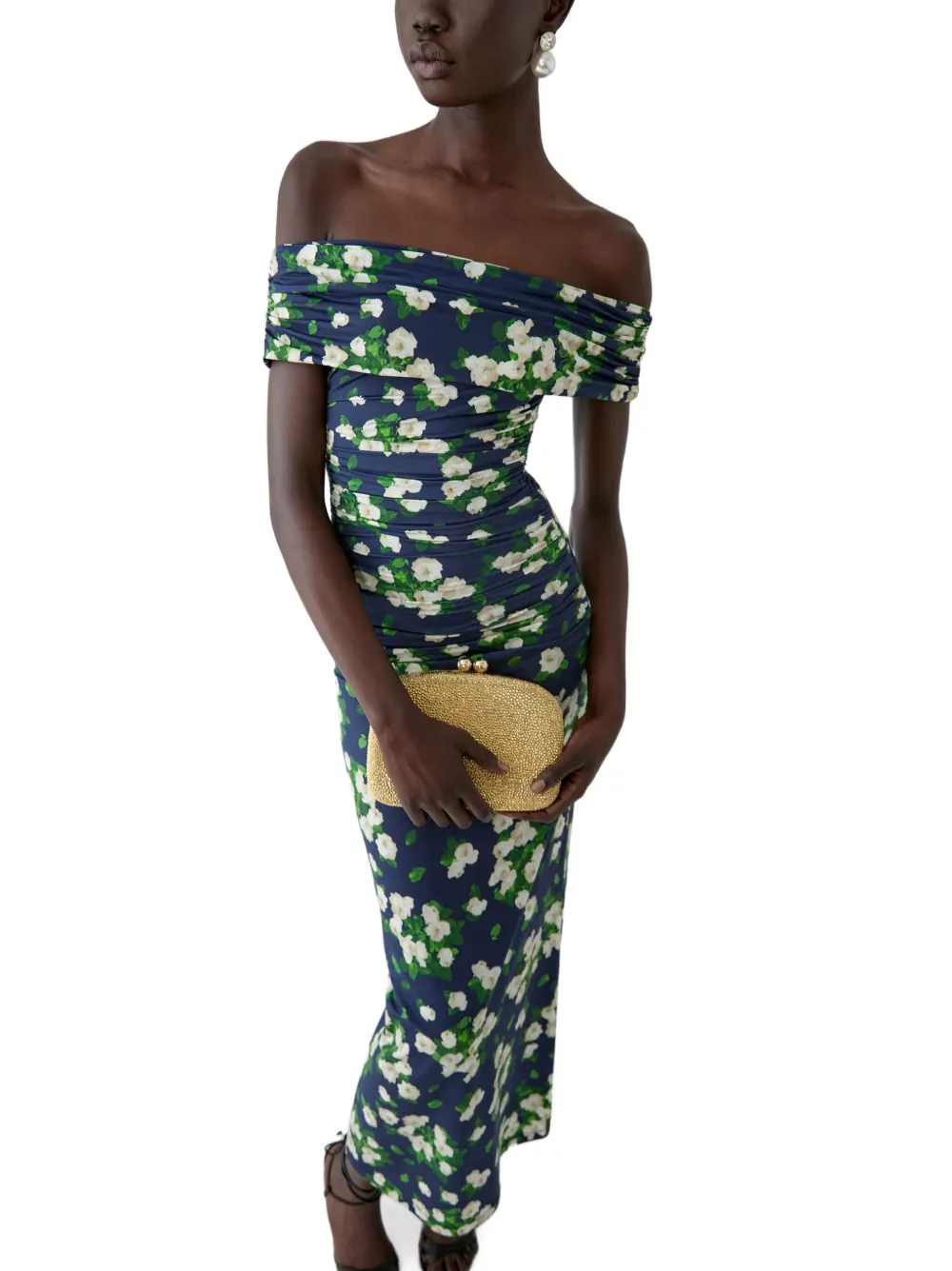 Carolina Herrera Maxi-jurk met bloemenprint Blauw