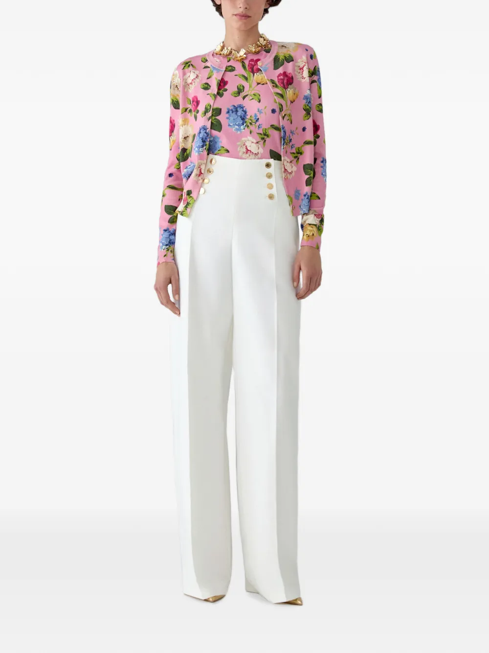 Carolina Herrera Gilet met bloemenprint Roze