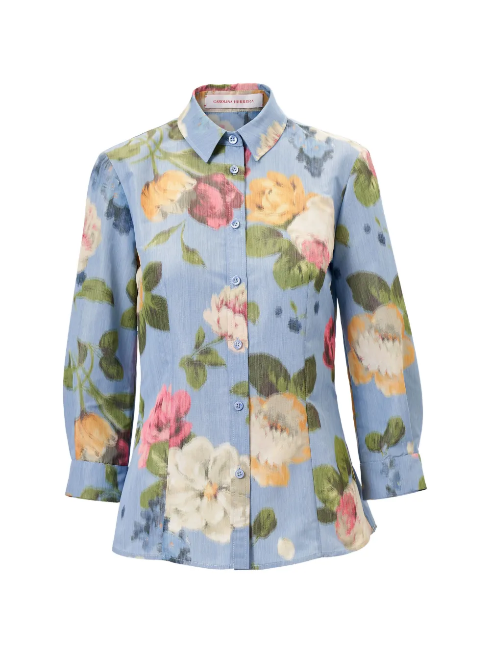 Carolina Herrera floral-print shirt - Blu