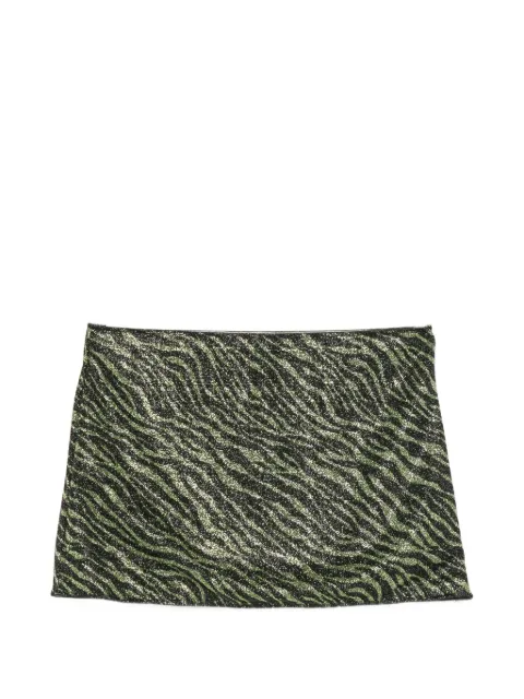 Oséree Animalier zebra-print mini beach skirt