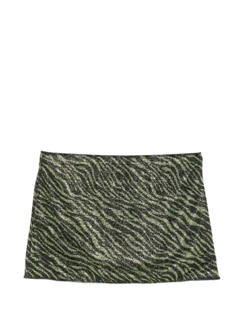 Oséree Animalier zebra-print mini beach skirt